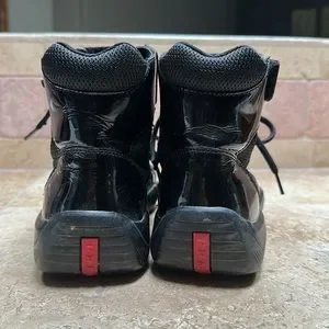 Prada | Shoes | Prada Americas Cup Blk Patent Hi Tops Gently 